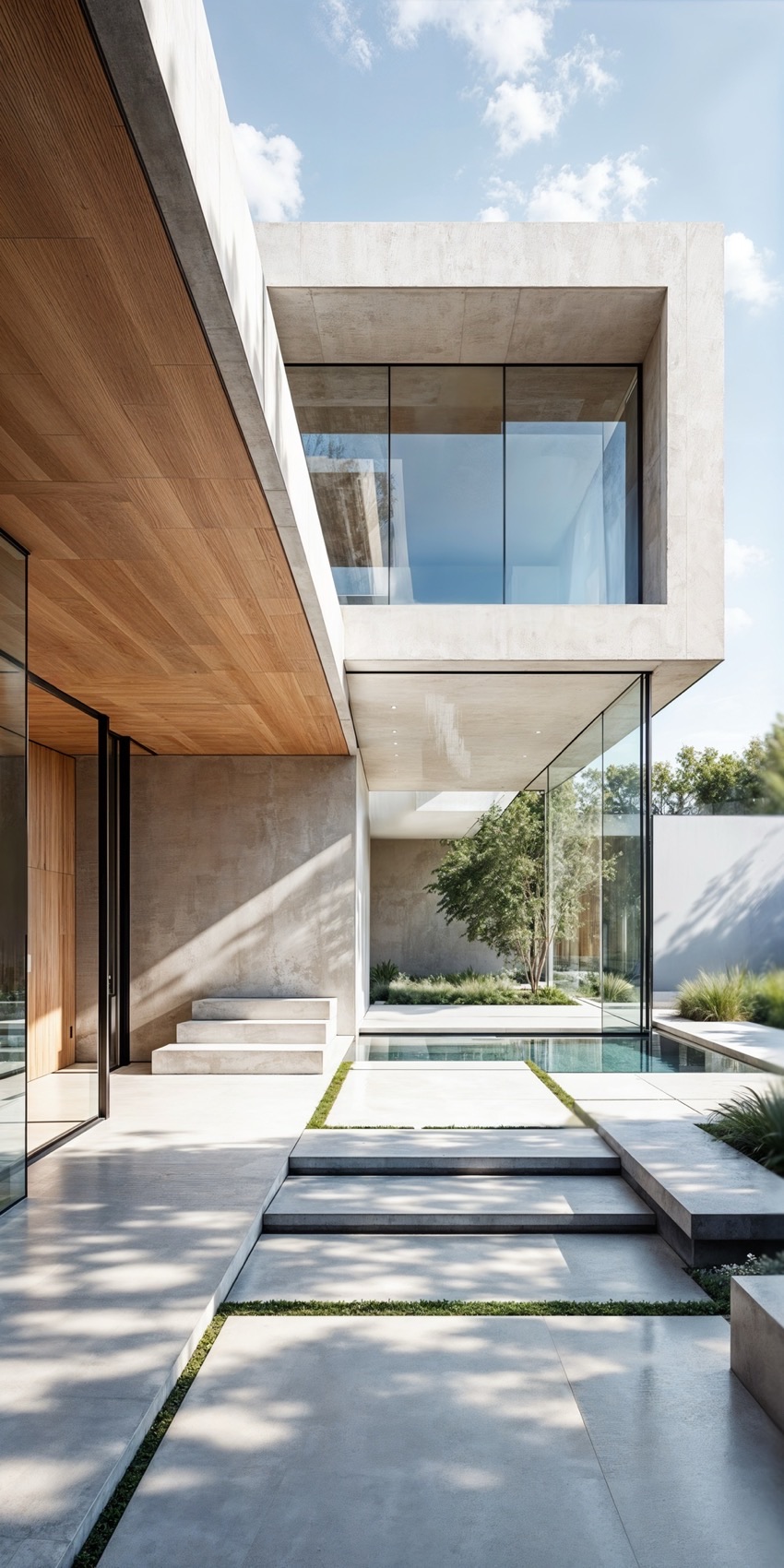 Architecture contemporaine sign&eacute;e WACI — b&eacute;ton, bois et verre